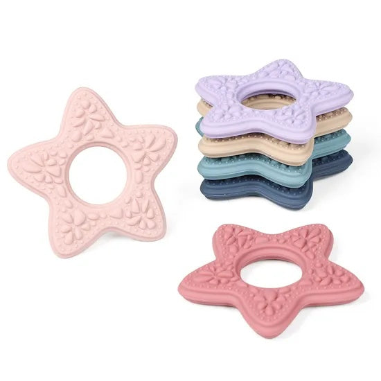 Snuglet starfish sensory teether in six colors